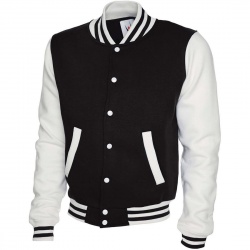 Uneek Clothing UC525 Mens Varsity Stud Buttoned Fastening  Jacket 50% Polyester 50% Cotton 300gsm